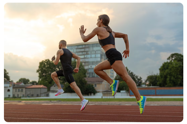Pareja haciendo running
